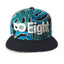 Eight-Blue Coral Print & Black Brim